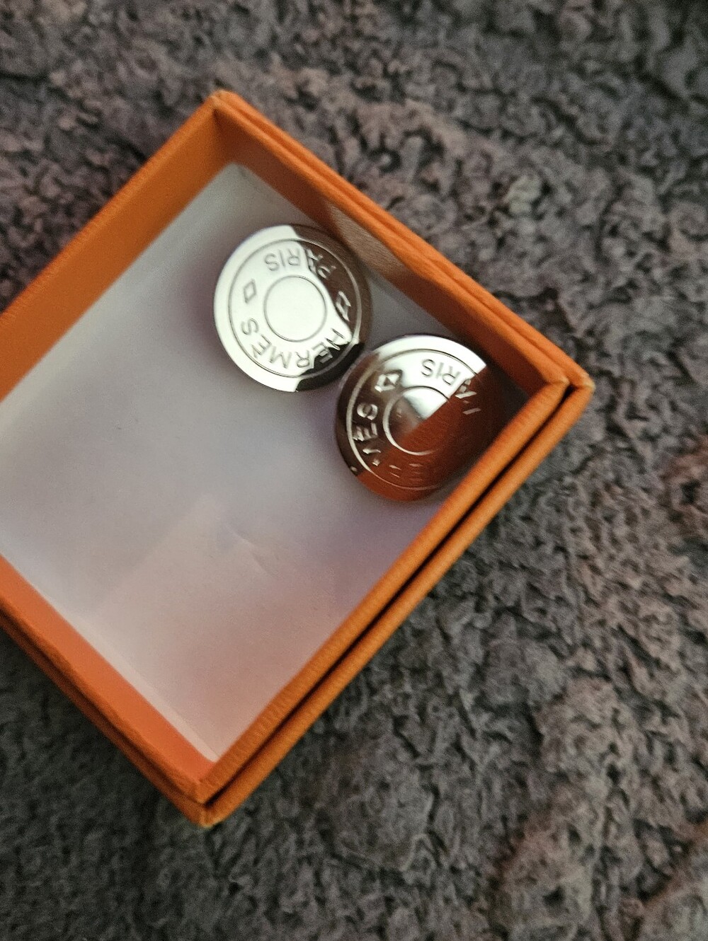 Hermès Silver-Tone Clip-On Earrings. - Picture 2 of 5